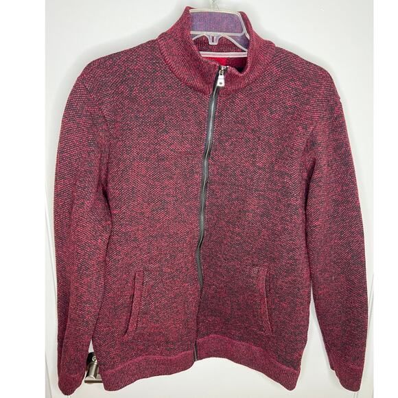 Flag & Anthem Men's Full Zip Cardigan Sweater Red/Black ~ Size XXL - Picture 2 of 6